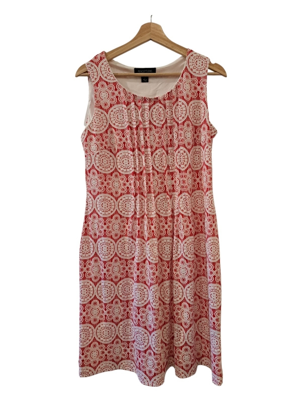 Perceptions Floral Mini Dress Red and White Sleeveless Size S